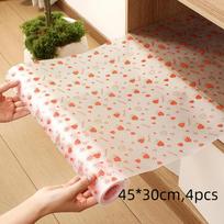Easy Clean Anti‑Slip Fridge Liner Non‑Sticky Dust Oil Resistant Cabinet Drawer Mat Moisture‑Proof Cuttable Multipurpose Pad 4PCS 45x30cm A