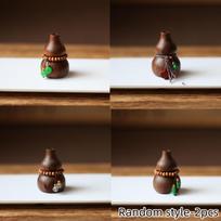 2/4pcs Wood Gourd Aroma Diffuser Desktop Ornament Portable Essential Oil Fragrance No Heat Mini Flower Vase Home Car Air Freshen 1.38 x1.97in brown