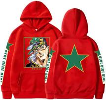 Unisex Kujo Jotaro Hoodis Jonathan Joseph Megztinis Džemperis JoJo Ilgomis Rankovėmis Anime Hoodis 3XL red