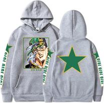 Unisex Kujo Jotaro Hoodis Jonathan Joseph Megztinis Džemperis JoJo Ilgomis Rankovėmis Anime Hoodis 2XL white