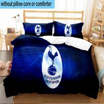 3PCS Tottenham Hotspur Crest Bedding Set For Bedroom, Dormitory,Including 1pc Duvet Cover And 2pcs Pillowcases Large size Fan gift 135cmx200cm blue