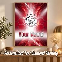 Ajax Amsterdam Custom Name Text 5D Diamond Painting Kit DIY Full Drill Diamond Art Decoration 30cmx40cm