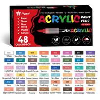 Acrylic Paint Soft Brush Markers Set, Soft Brush Tip Automatic Ink Control Paint Markers, Acrylic Paint Pens for Wood, Stone
