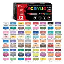Acrylic Paint Soft Brush Markers Set, Soft Brush Tip Automatic Ink Control Paint Markers, Acrylic Paint Pens for Wood, Stone black