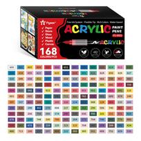 Acrylic Paint Soft Brush Markers Set, Soft Brush Tip Automatic Ink Control Paint Markers, Acrylic Paint Pens for Wood, Stone
