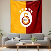 Tapestry Galatasaray SK 1905 Crest Five Stars Orange Maroon Split Wall Hanging Men Cave Soccer Gift 75x90cm(29x35in) orange