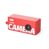 Mini CCD Retro Style 1080P Thumb Camera Portable Student Video Recorder for Learning and Exploration raudona