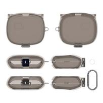TPU Transparent Cover for JBL Sense Lite Case TPU Clear Cover Secure Latch Metal Carabiner Protective Cover Earbuds Accessories gray