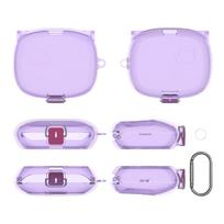 TPU Transparent Cover for JBL Sense Lite Case TPU Clear Cover Secure Latch Metal Carabiner Protective Cover Earbuds Accessories