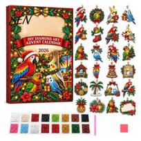 Faux Pearl Art Enthusiast Gift DIY Rhinestone Advent Calendar 2026, Make 24 Diamond Animal Hanging Relaxing Creative Hobby Kit Ornaments, Holiday C