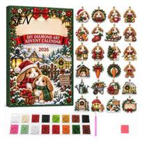 Faux Pearl Art Enthusiast Gift DIY Rhinestone Advent Calendar 2026, Make 24 Diamond Animal Hanging Relaxing Creative Hobby Kit Ornaments, Holiday B