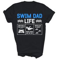 Swim Dad Life Swimming Swimmer Father Unisex Shirt Gift L blue