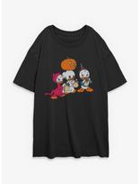 Ducktales Huey Dewey Louie Trick Or Treating  Womens Oversized T-Shirt 130 white