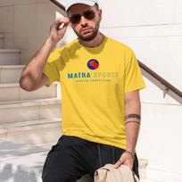 MATRA SPORTS 2026 fashion heavyweight hot selling retro printed pattern fun round neck T-shirt for daily comfort XXXXL yellow