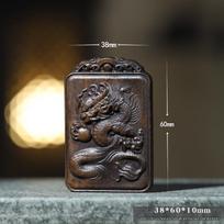 Bodhisattva Agarwood Dragon Chess Pendant: Handcrafted Chinese Wooden Ornament and Personal Necklace Piece gray