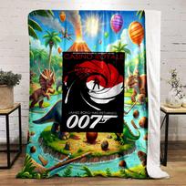 Casino Royale 007 themed stylish Warm blanket Flannel blanket for bedroom, living room, sofa, and nap sofas 130x150cm(51*59in) black