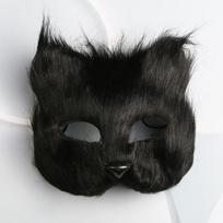 Furry Fox Shape Veido kaukė Gyvūnų Katės Plaukai Helovinas Cosplay Karnavalinis Vakarėlis Kaukė Maskaradas Rekvizitai Galvos apdangalas Seksualūs žaislų imitacijos juoda