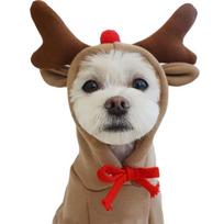 Warm Cute Elk Reindeer Dog Hoodie S/M/L Pet Clothing Puppy Cat Costume Chihuahua Mouse Cheese Jacket Suit - Cozy Dog Clothes (as the picture,XS（old）) gray