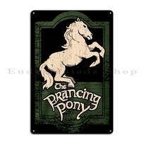 The Sign Of The Prancing Ponys Metal Sign Plaques Club Party Mural Printing The Prancing Ponys Tin sign Poster 20x30cm（7.8x11.8inch） beige