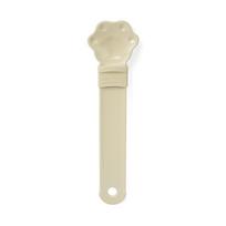 1PCS Cat Strip Feeder Squeezer,Cats Claw Shaped Food Feeder Spoons for Liquid Snack,Pet Treat Bars Squeezer Cereal Dispenser beige