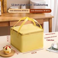 Waterproof Insulated Bag Cooler Folding Picnic Basket Ice Pack Drink Box Thermal Lunch Bag Portable Food Delivery Bag Pizza Bag beige