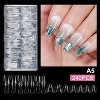 240pcs Sandwich Dual Nail Forms For Builder Gel Molds Reusable Nail Extension Mold Easy To Use For Home Salon Manicure A5