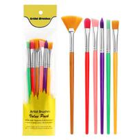 6-Piece Nylon Paint Brush Set for Watercolor, Acrylic, Oil Painting with Plastic Handles