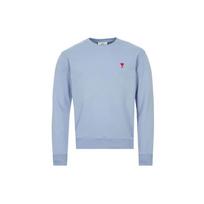 Amiparis Ss21 Logo Pattern Round Neck Long Sleeve Sweatshirt Men sweatshirt Light-Blue E21HJ007730-459 XXL gray