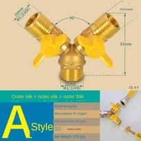 Vamzdžių jungtys 1/2 colio rutulinio ventilio jungtys Suskystintos dujos Dujotiekio ventilio jungiklis Varinis strypas Varinė šerdis Trišakis lizdo jungtis 16mm