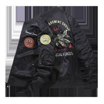 Unisex Oversized Stand Collar Bomber Jacket With Embroidery Japanese Retro Style Casual Outerwear 3XL
