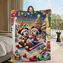 Kalėdos Animacinis M-Mickey Mouse DSN Antklodė Flanelinė šilta komfortiška minkšta pliušinė antklodė Piknikams Lovoms Sofoms Namams Ir Miegamiesiems 30x40in gray