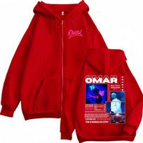 Omar Courtz Por Si Manana No Estoy Tour Užtraukiamas Džemperis Su Gobtuvu Vyrams Moterims Mados Hip Hop Striukė Megztinis Su Gobtuvu Paltai 2XL red
