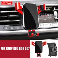 Adjustable Mobile Phone Holder For BMW G05 G06 G07 X5 X6 X7 2019-2021 360 Degree GPS Gravity Stand Air Vent Navigation Bracket raudona