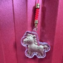 2026 Year of the Horse 999 Pure Gold Keychain Zodiac Horse Phone Pendant Bag Charm Gift pink