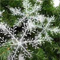 Kalėdinė vitrinos snaigės rinkinys prekybos centrams ir viešbučiams - įvairių dydžių PVC dekoracijos 6cm Snowflakes (3 pieces per pack) 2g gray