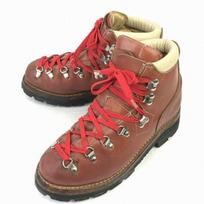 80-ųjų-90-ųjų JAV vintažiniai odiniai Vibram guminiais padais trekingo batai 6D 23.5-24.0 apytiksliai raudonai rudos spalvos(NAUDOTA) red