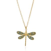 Stainless Steel Dragonfly Necklaces For Women Gold Plated DragonflyPendants Choker Insect Jewelry Gift 45cm beige