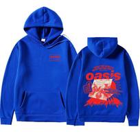 Oasis Punk Hoodie Loose Casual Pullover High Quality Y2k Clothes Pop Oversized Tracksuit Autumn Winter Sweatshirt Unisex XL blue