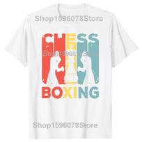 Funny Chess Boxing Vintage Retro Graphic T Shirts Men Women Cotton Humor Streetwear Tee Shirt Short Sleeve Unisex Loose Clothing M red
