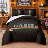 Printed 3Pcs Bedding Set Oasis Pattern Bed Sheet Pillowcase For Bedroom Decor 140cmx210cm