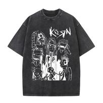 Vintažinis skalbtas Korn Sick Twisted Tour Roko Grupės Marškinėliai Unisex Dydžio Alternatyvūs Nu Metal Muzikiniai Moteriški Ir Unisex Marškinėliai M black