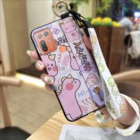 Silicone Anti-dust Phone Case For HTC Desire 20 Plus/D20+ Cute Protective Wrist Strap Ring Back Cover Shockproof Lanyard HTC Desire 20 Plus/D20+ white