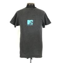Vintažiniai JAV MTV Muzikos Televizijos Marškinėliai trumpomis rankovėmis / Vyriškas dydis S / Juodi /(NAUDOTA) gray
