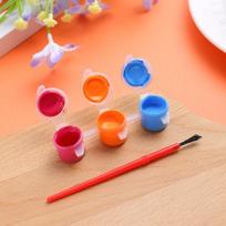 3ml Triple-Color Acrylic Paint Set for Kids' DIY Doll and Hand Painting 3 colors + 1 brush orange