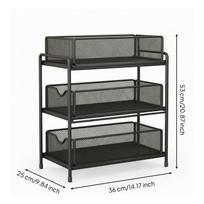 Below-Sink Organizer Rack 3-Tier Cabinet Storage Floor-Standing black