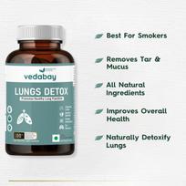 Vedabay Lungs Detox For Smokers, Removes Tar and Mucus from the Lungs, Beetroot Extract, Arjun, Gingerol, and Piperine, For Both Men and women, 6