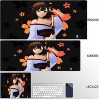 Anime Mask Girl Mouse Pad YUki Aim Gaming Speed Mouse Mat Game Premium Mousepad Gamer E-Sports Desk Mat Computer Keyboard Mats 30cmx60cm(11.8x23.6inch) gray