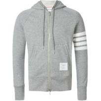 THOM BROWNE Classic Loopback 4-Bar Zip Hoodie MJT022H00535-068- 4 gray