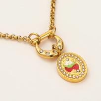 Painted Rabbit Flower Clover Warrior Guard Tarot Necklace Vacuum Plated 18K Real Gold