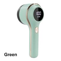 3-speed adjustment Portable Lint Remover Hair Ball Trimmer Fuzz Pellets Clothes Sweater Fabric Shaver with LED Digital žalia